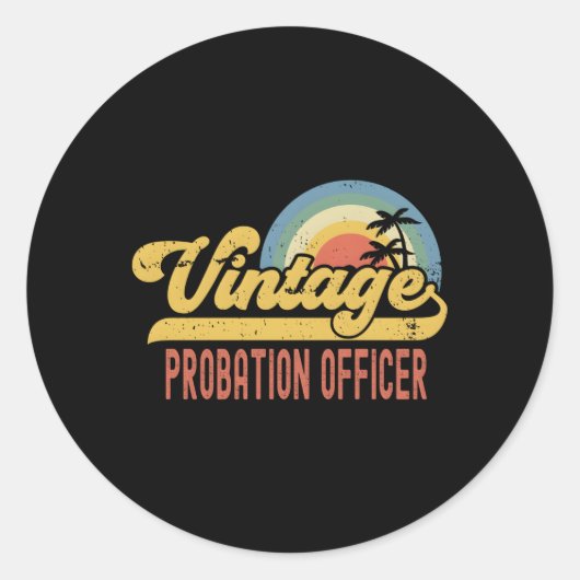 Sticker Rond Agent de probation Titre de l'emploi (Devant)