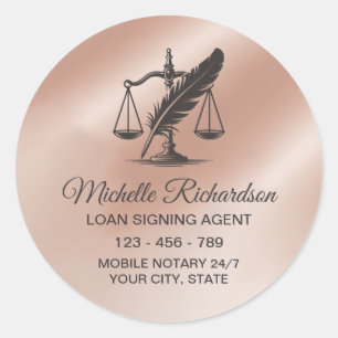 Sticker Rond Agent de signature de prêt de notaire personnalisé