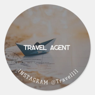 Sticker Rond Agent de voyages