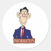 Sticker Rond Agent d'information Employé de bureau professionne (Devant)