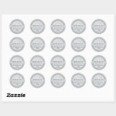 Sticker Rond Agent immobilier logo simple maison grise (Feuille)