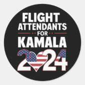 Sticker Rond Agents De Vol Pour Les Élections De Kamala Harris  (Devant)