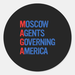 Sticker Rond Agents rétro de Moscou gouvernant l'Amérique anti