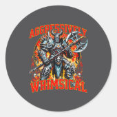 Sticker Rond Aggressively Whimsical Dark Fantasy Warrior Battle (Devant)