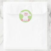 Sticker Rond Agneau Bébé mignon (Sac)