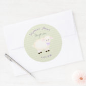 Sticker Rond Agneau de baptême (Enveloppe)