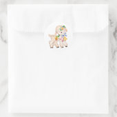 STICKER ROND AGNEAU DE PÂQUES VINTAGE (Sac)