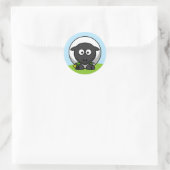 Sticker Rond Agneau en caricature mignon (Sac)