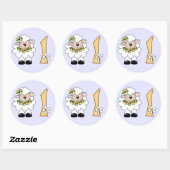 Sticker Rond Agneau marguerrier 1er anniversaire (Feuille)