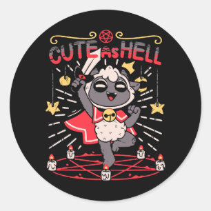 Sticker Rond Agneau mignon en enfer