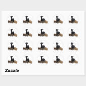 Sticker Rond agneau noir (Feuille)