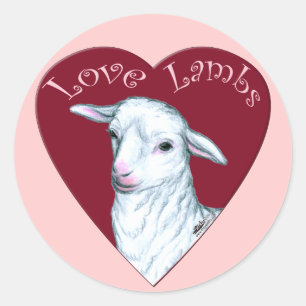 Sticker Rond Agneaux d'amour
