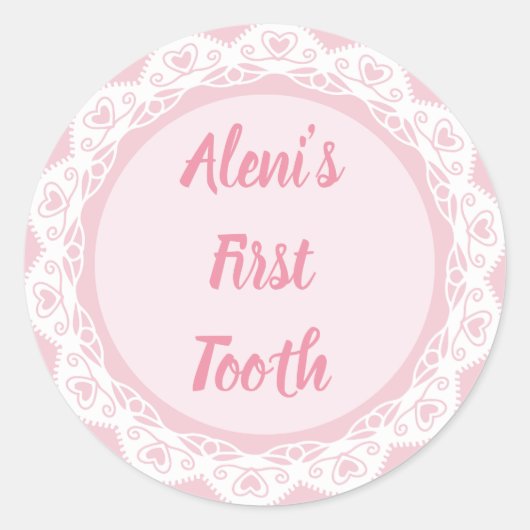 Sticker Rond Agra Hadig - Première dent avec nom (Devant)
