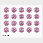 Sticker Rond Agréable Peine rose Perky (Feuille)