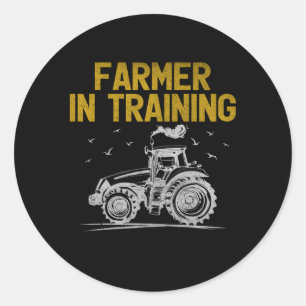 Sticker Rond Agriculteur Dans La Formation Tracteurs Véhicules