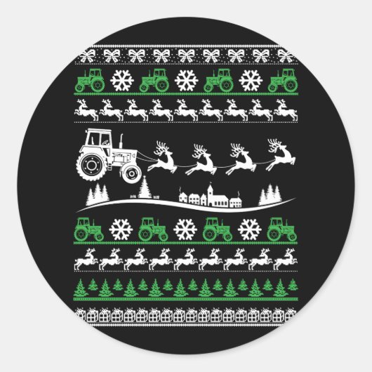 Sticker Rond Agriculteur de Noël amusant (Devant)