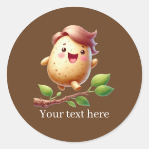 Sticker Rond Agriculteurs de pommes de terre amusants personnal