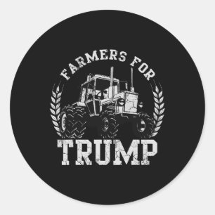 Sticker Rond Agriculteurs Pour Trump Élection 2024 Agriculteur