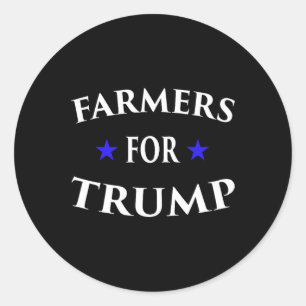 Sticker Rond Agriculteurs Pour Trump Farm Ranch Tractor Heartla
