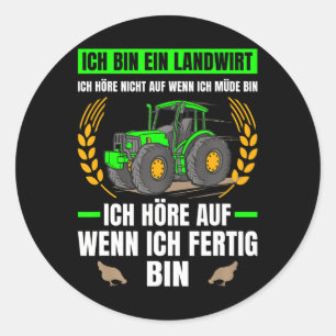 Sticker Rond Agriculture Je suis agriculteur tracteur