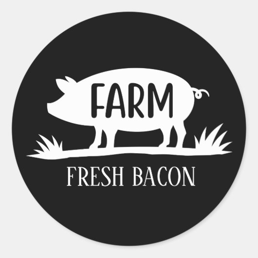 Sticker Rond Agritourisme porc bacon ajouter du texte (Devant)