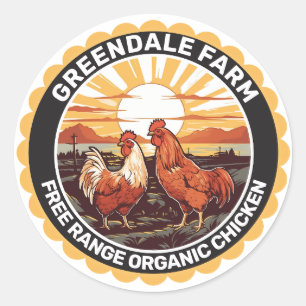 Sticker Rond Agritourisme Poulet frais libre de gamme