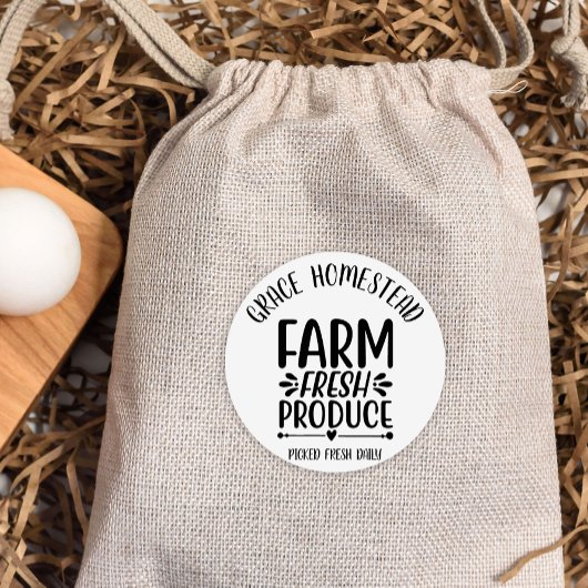 Sticker Rond Agritourisme Produits frais Ajouter Nom Agriculteu