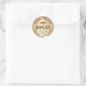 Sticker Rond Agritourisme rustique Honeybee Heart Golden Comb (Sac)