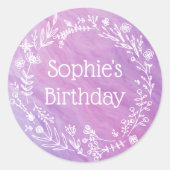 Sticker Rond Agritourisme rustique violet rose Anniversaire de  (Devant)