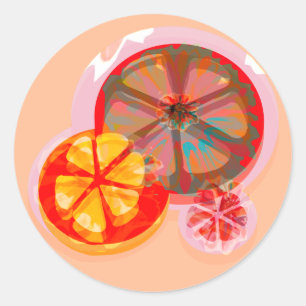 Sticker Rond Agrumes de luxe orange