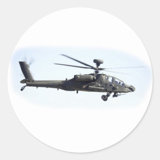Sticker Rond AH-64 Apache (Devant)