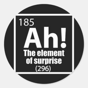 Sticker Rond Ah ! L'élément de la plaisanterie de la chimie amu