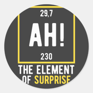 Sticker Rond Ah l'élément de surprise