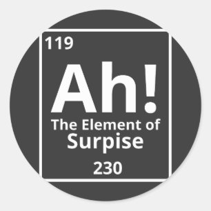 Sticker Rond ah l'élément surprenant drôle tableau périodiq