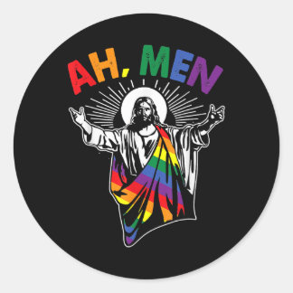 Sticker Rond Ah Men Funny Lgbt, Easter Gay, Christian Costume 