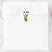 Sticker Rond Ah Men - Mème Jésus drôle (Sac)