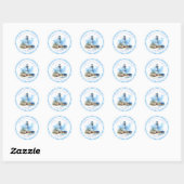 Sticker Rond Ahoy C'est un Baby shower phare nautique (Feuille)