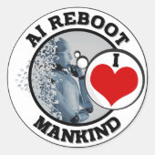 STICKER ROND AI REBOOT - J'AIME L'HOMME (Devant)
