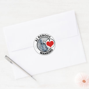 STICKER ROND AI REBOOT - J'AIME L'HOMME