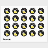 Sticker Rond Aide au citron frais cool ajouter du texte (Feuille)