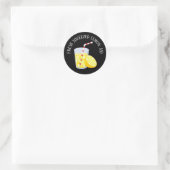 Sticker Rond Aide au citron frais cool ajouter du texte (Sac)
