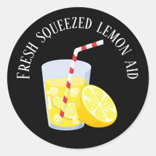 Sticker Rond Aide au citron frais cool ajouter du texte