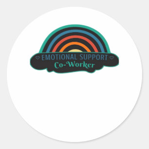 Sticker Rond Aide émotionnelle Cotravailleur Travail Bestie Ble