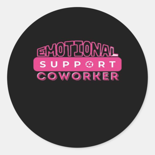 Sticker Rond Aide émotionnelle Coworker rose Fleur essentielle (Devant)