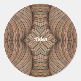 Sticker Rond AIDEN ~ Pretty Shades of Brown Fractal ~ 