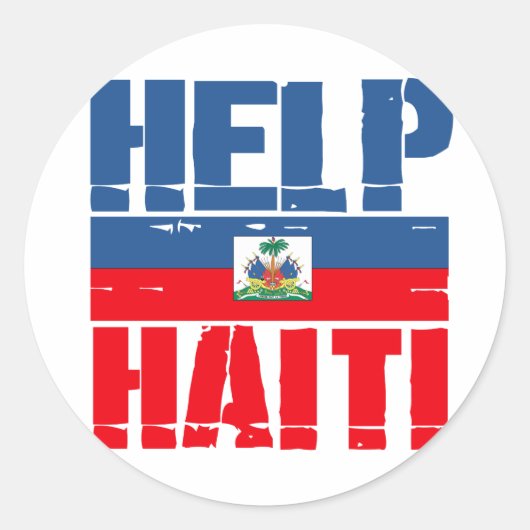 STICKER ROND AIDER HAITI FLAG (Devant)