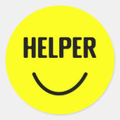 Sticker Rond Aider Joyeux Sourire Visage Jaune (Devant)