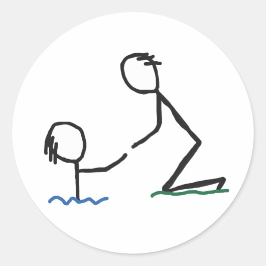 Sticker Rond Aider la main (Devant)