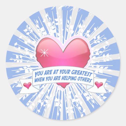 Sticker Rond Aider les autres (Devant)