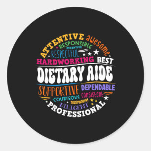 Sticker Rond Aides en diététique Appréciation de la vie Travail